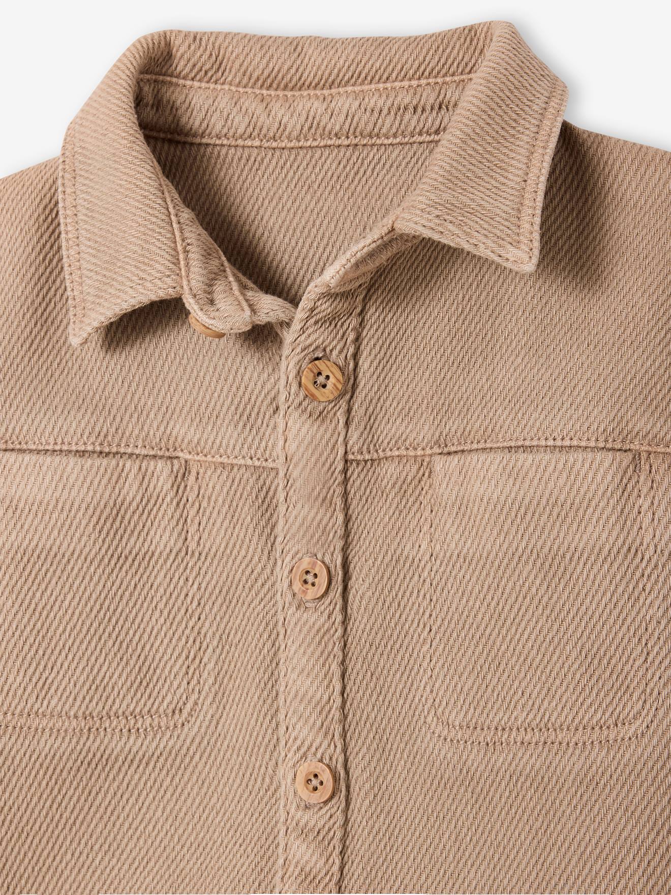 Thumbnail - Baby Overshirt aus warmem Twill mit langen Ärmeln pekannuss