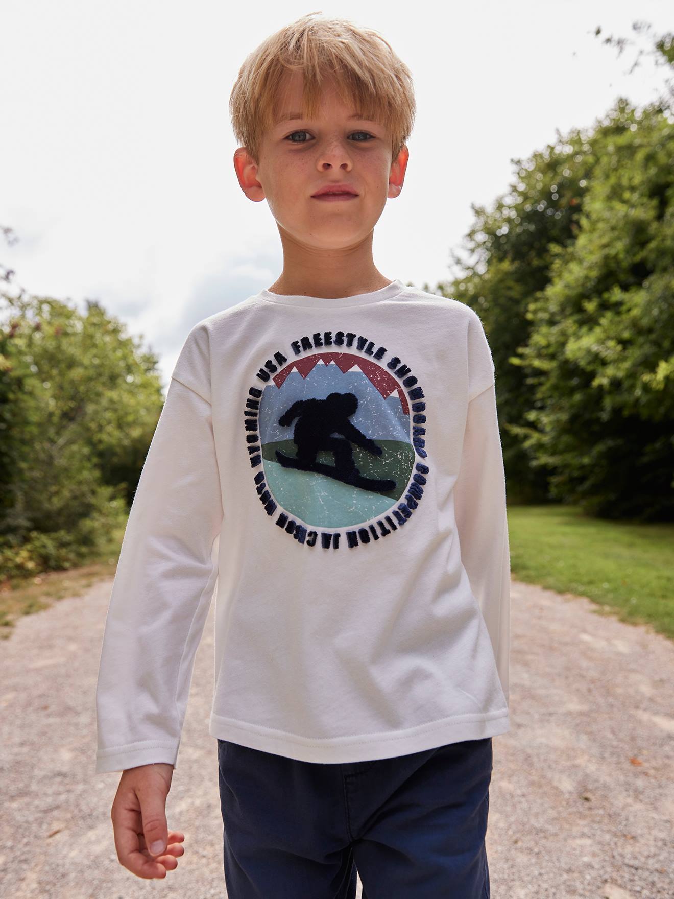 Jungen Langarmshirt mit Flockprint