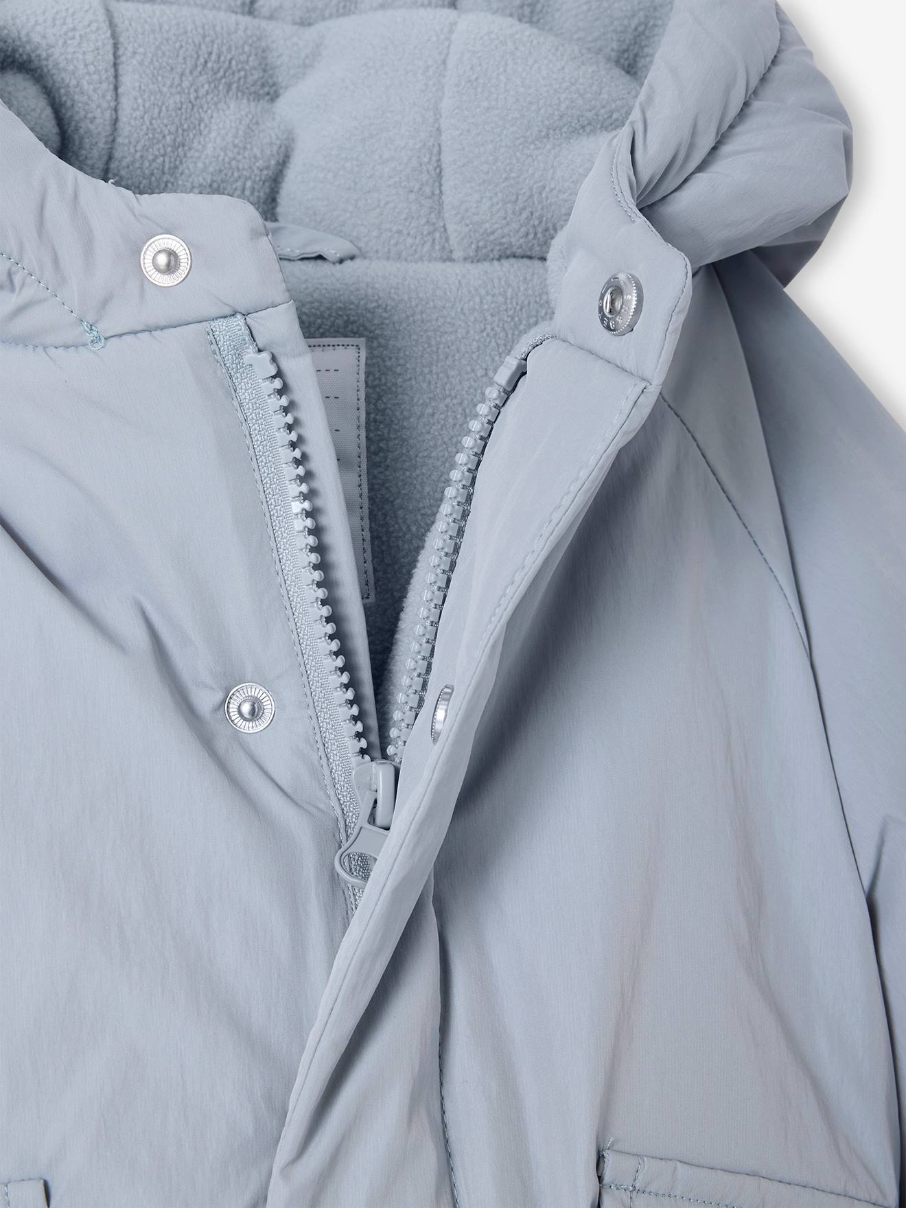 Thumbnail - Baby Steppjacke mit Kapuze und Fleecefutter eis