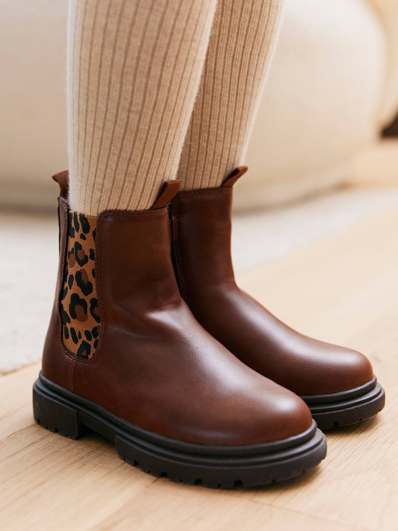 Mädchen Lack-Boots mit Reißverschluss und Gummizug