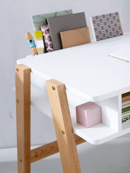 Schreibtisch ,,Architekt Mini' - grün+rosa+türkis+weiß/natur - 23
