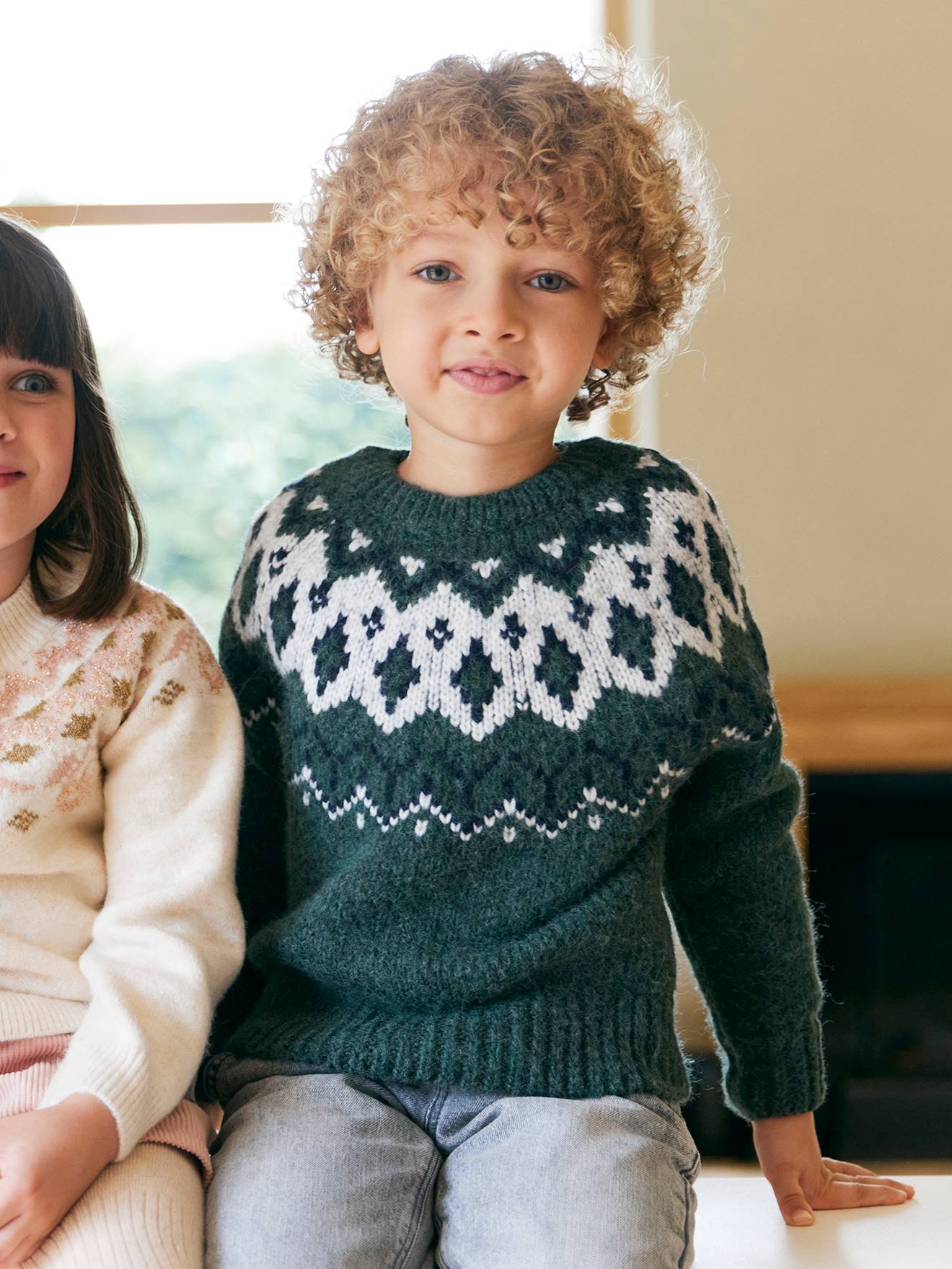 Jungen Jacquard-Pullover