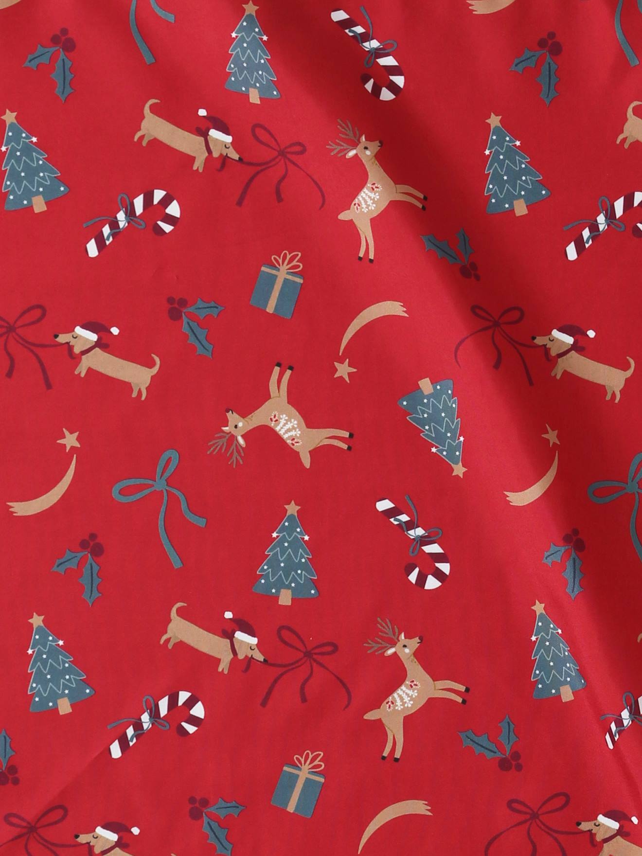 Thumbnail - 2er-Set Furoshiki-Geschenktücher mit Weihnachtsmotiv