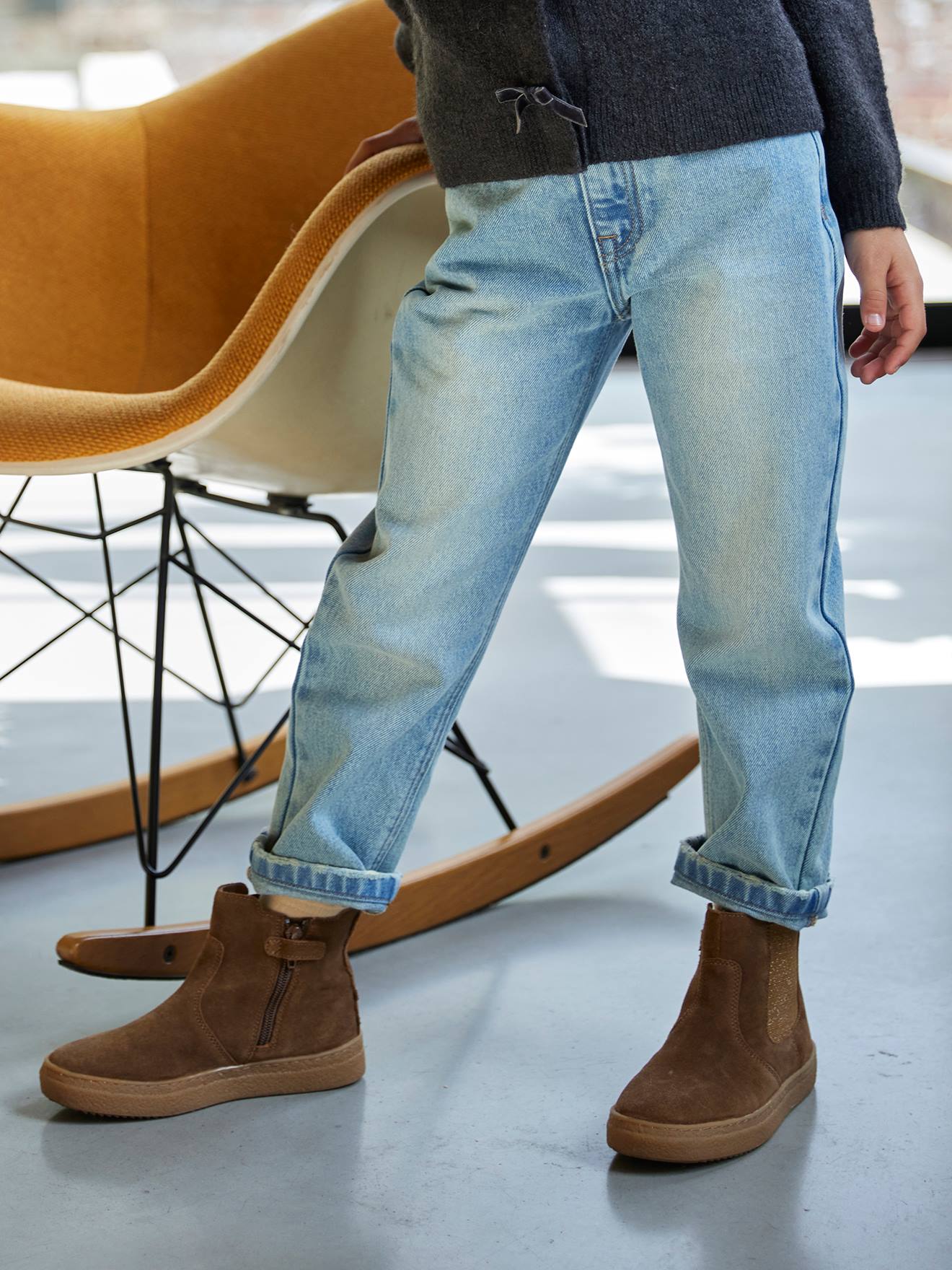 Mädchen Mom-Jeans helles