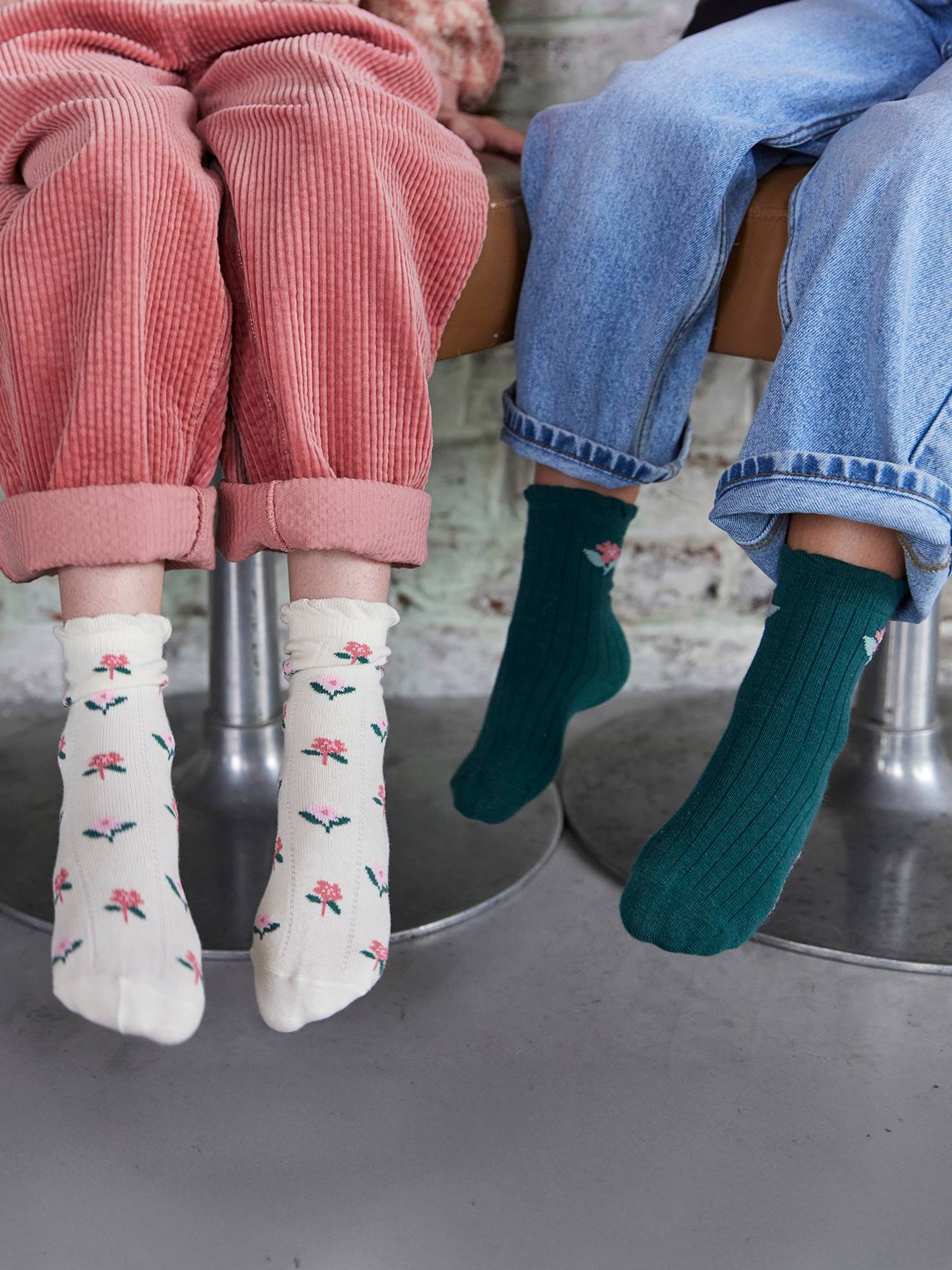 Thumbnail - 5er-Pack Mädchen Socken mit Blumen