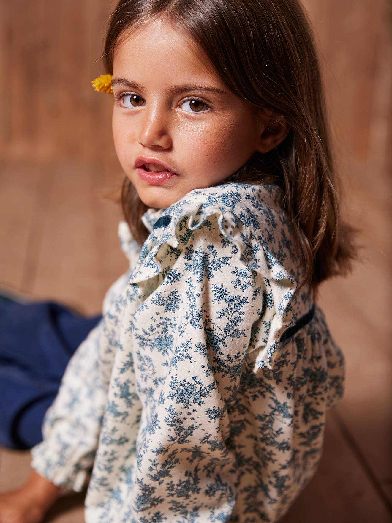 Thumbnail - Bluse mit Rüschen und Blumenmuster für Mädchen