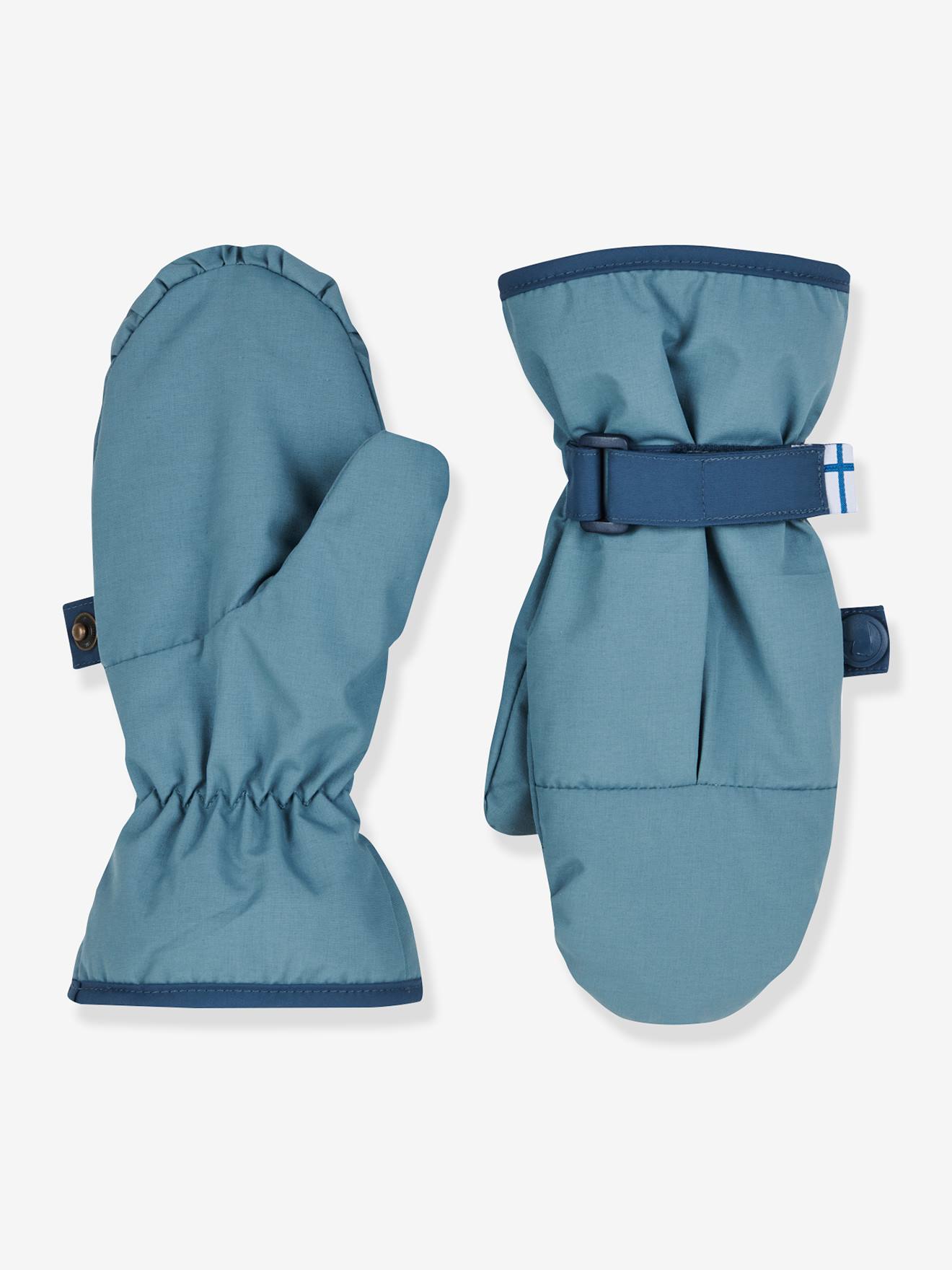 Wetterfeste Kinder Fäustlinge LUMIPALLO finkid blau Gr. 86/104