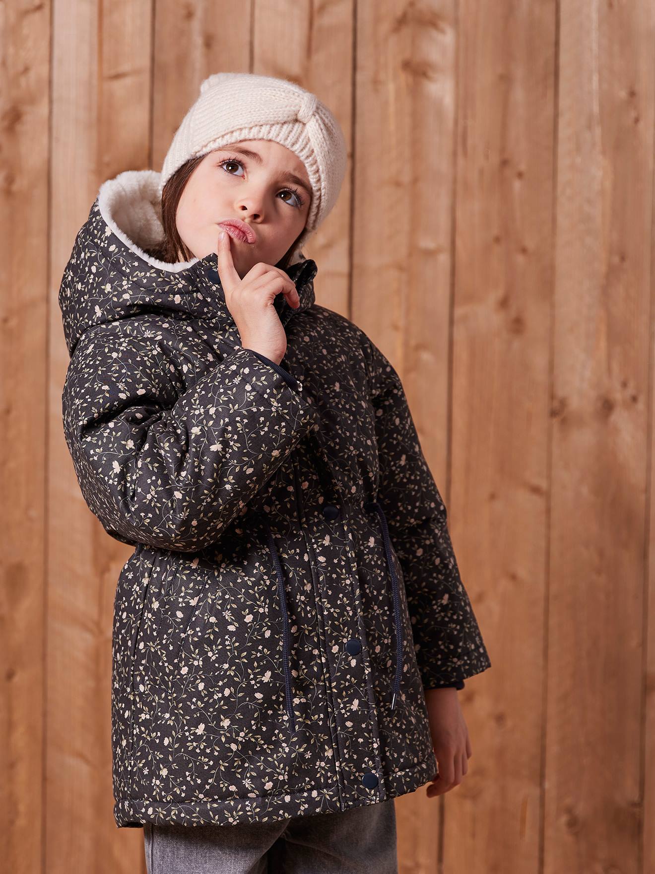 Thumbnail - Mädchen Mütze aus Rippenstrick