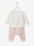 Baby Set aus Sweatshirt und Hose, personalisierbar Oeko-Tex - braun+grau meliert+nachtblau+hellbeige+pfirsich+wollweiß+pfirsich - 34
