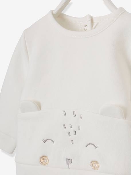 Baby Set aus Sweatshirt und Hose, personalisierbar Oeko-Tex - braun+grau meliert+nachtblau+hellbeige+pfirsich+wollweiß+pfirsich - 35