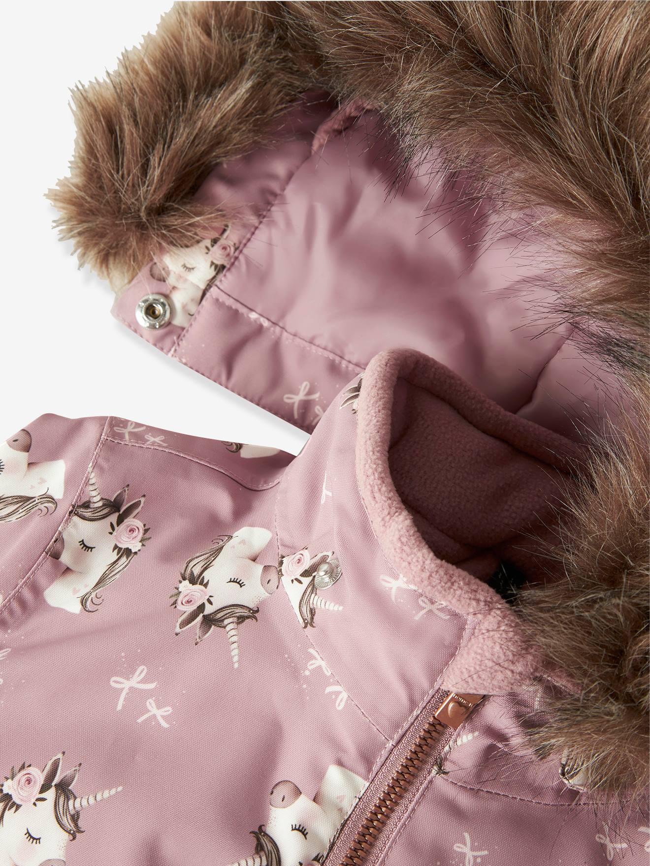 Thumbnail - Schneeanzg mit Fleece-Futter Allover-Print Mädchen NAME IT