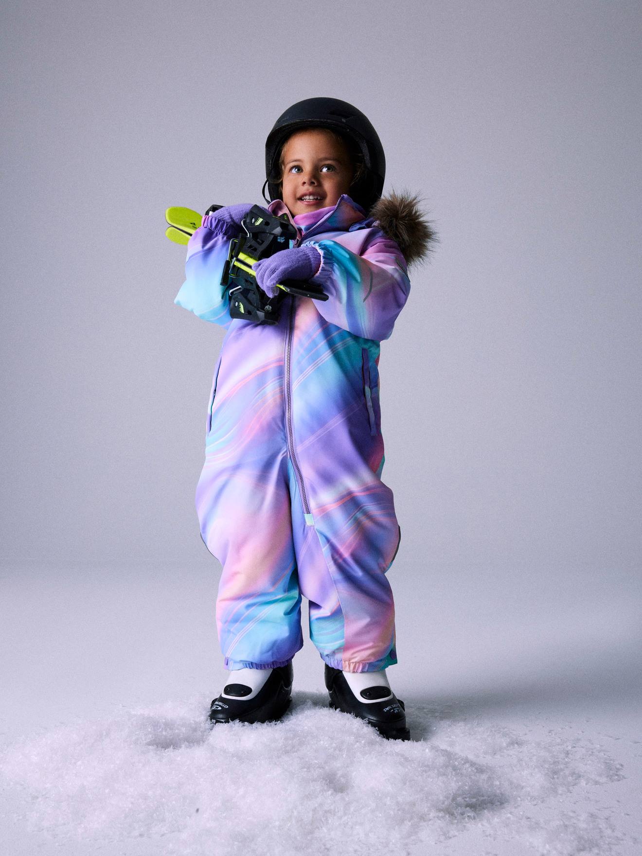 Thumbnail - Schneeanzg mit Fleece-Futter Allover-Print Mädchen NAME IT