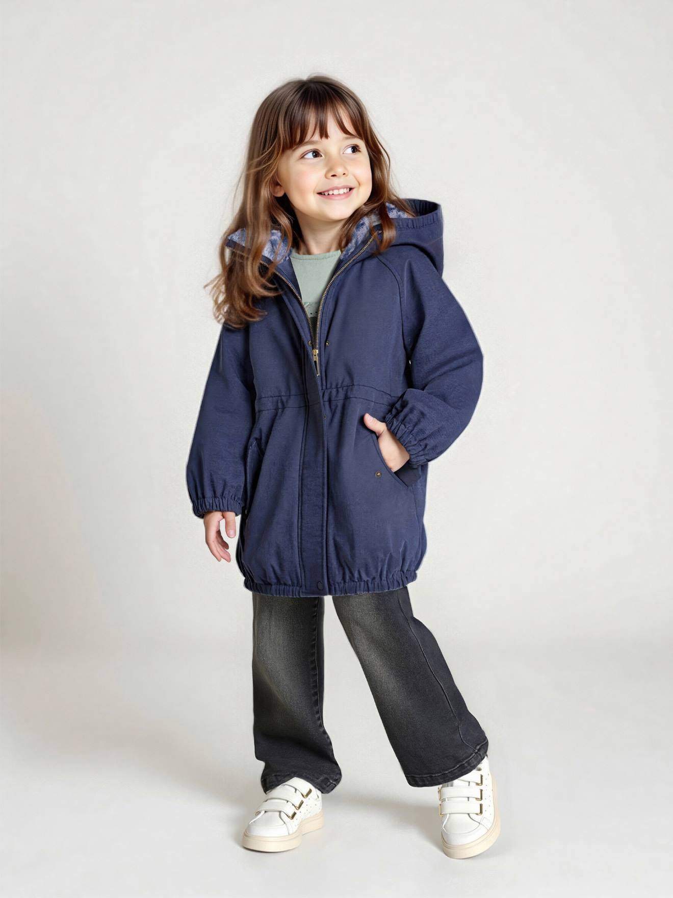 Mädchen Winterjacke mit Webpelzfutter