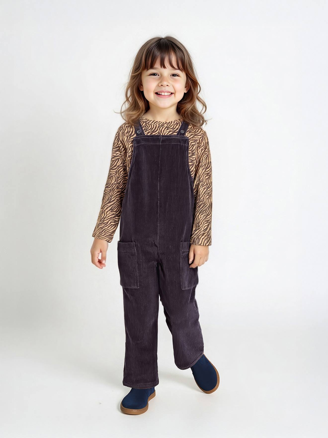 Set aus Shirt & Latzhose aus Samt für Mädchen
