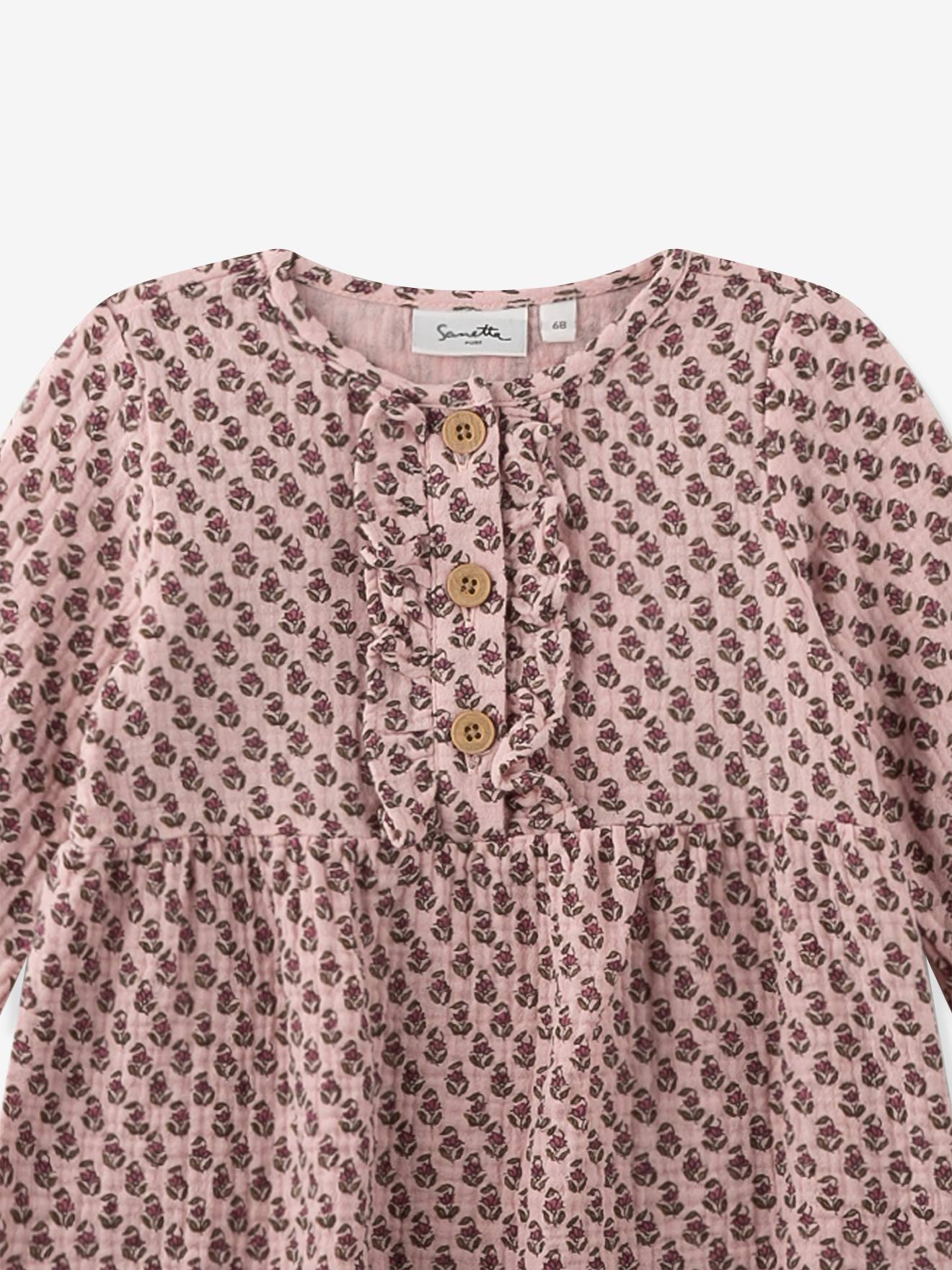 Thumbnail - Rüschenkleid Mädchen Sanetta PURE Bio-Baumwolle pudrig