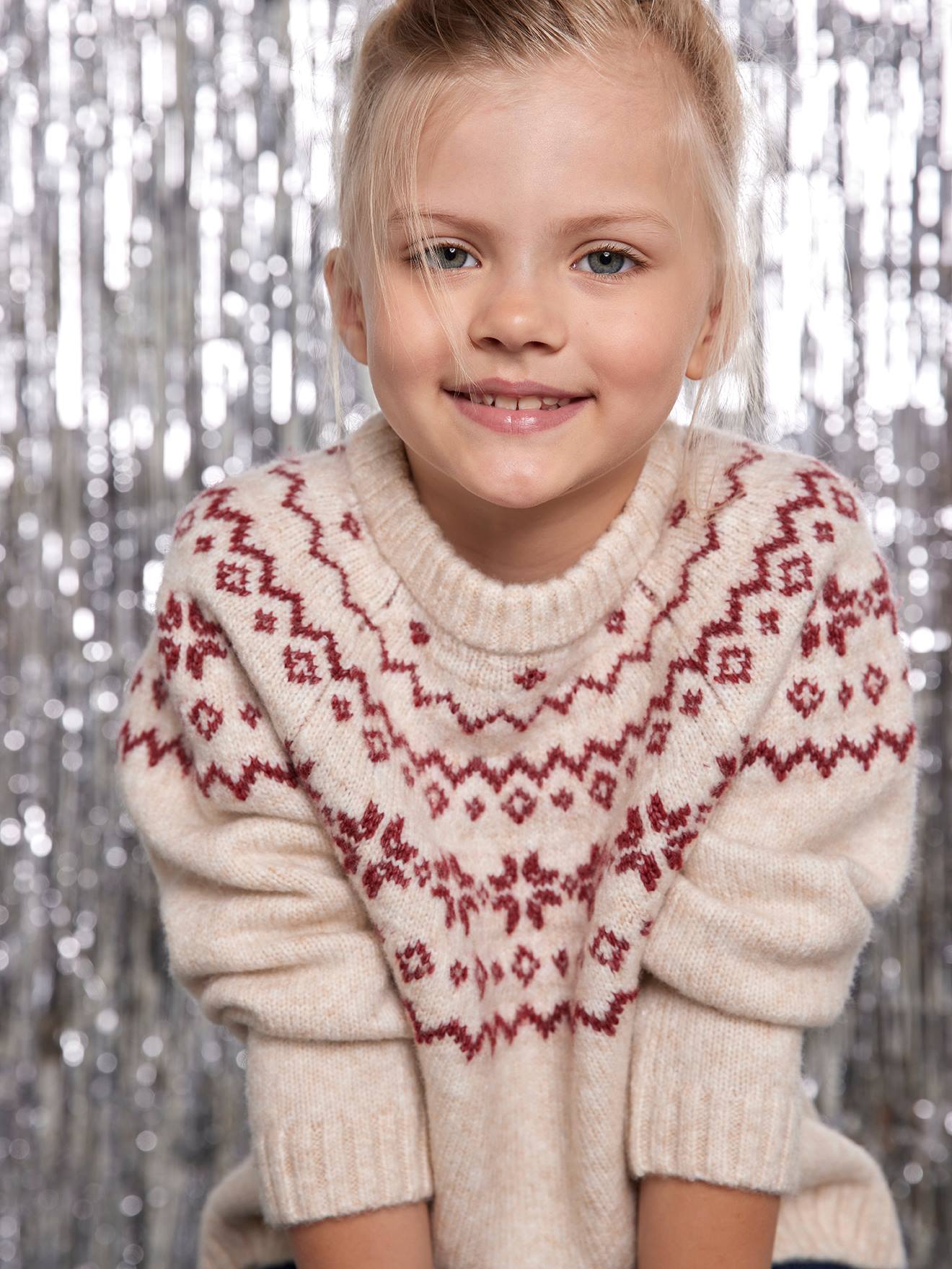 Thumbnail - Weihnachts-Pullover Kinder Jacquardstrick-Capsule ENVIE DE FRAISE