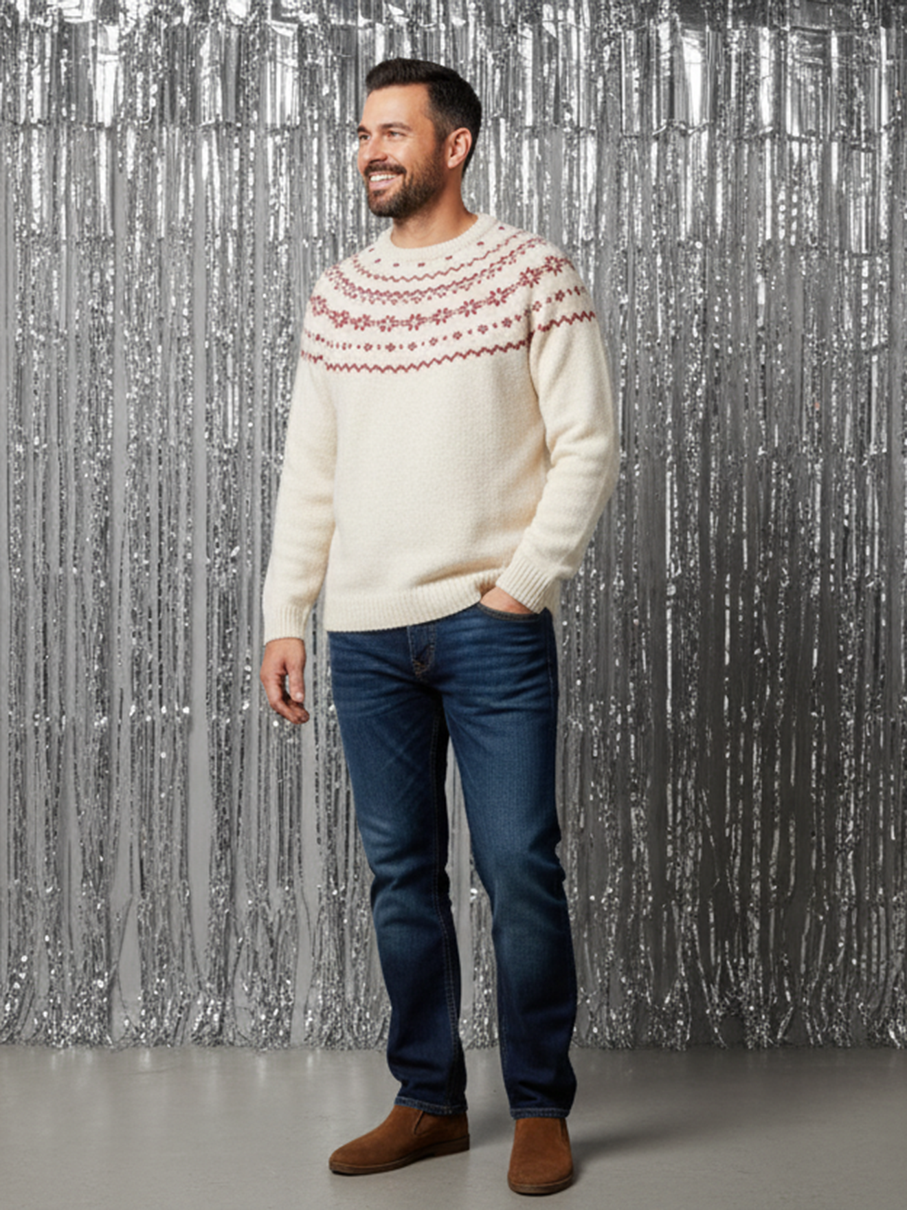 Herren Weihnachts-Pullover Jacquardstrick-Capsule ENVIE DE FRAISE